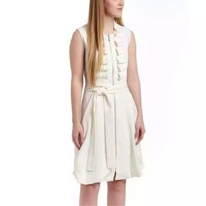 White Samuel dong dress with ruffle front